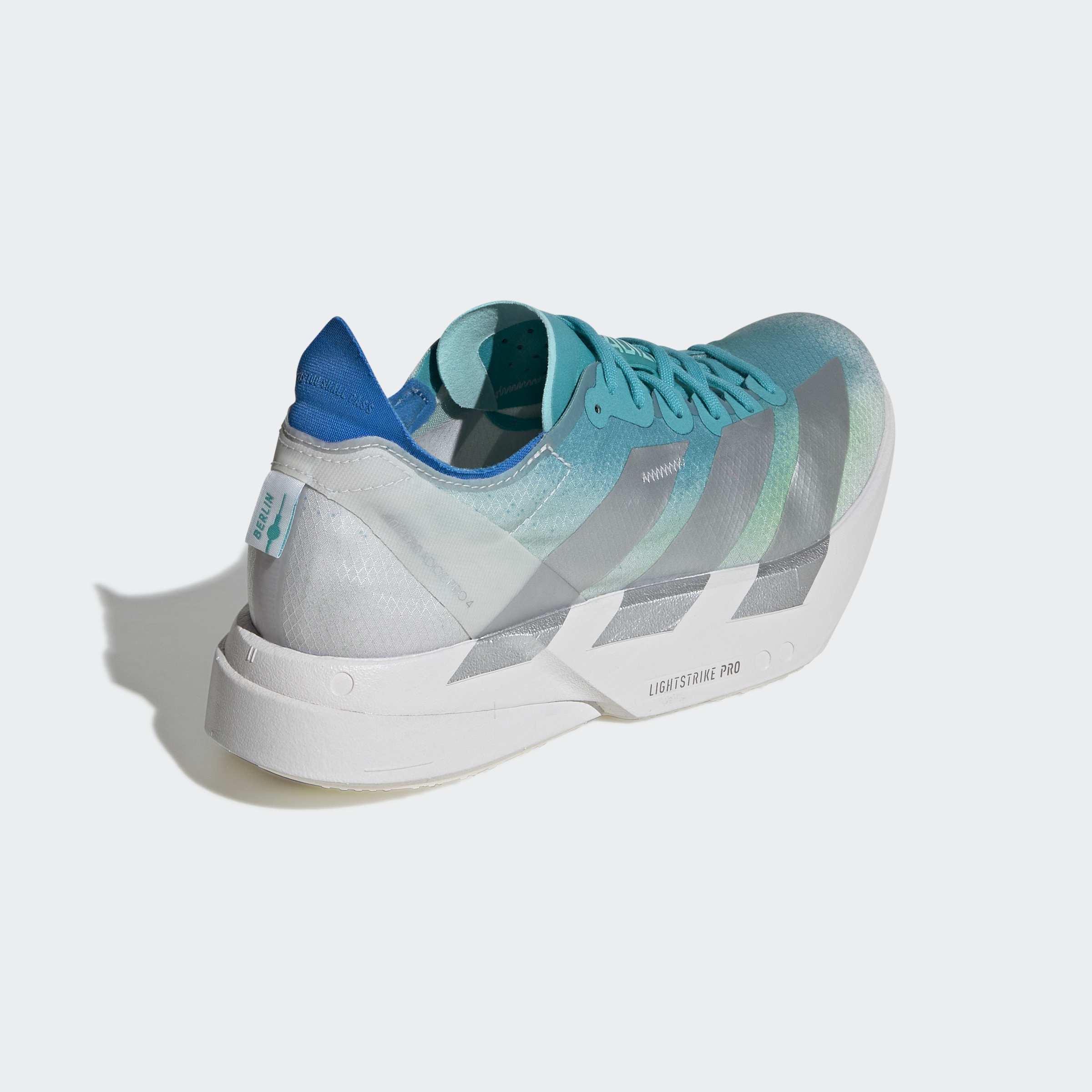 adidas Adizero Adios Pro 4 | Hi-Res Aqua / Matte Silver / Grey One | Womens - Ekiden Sports