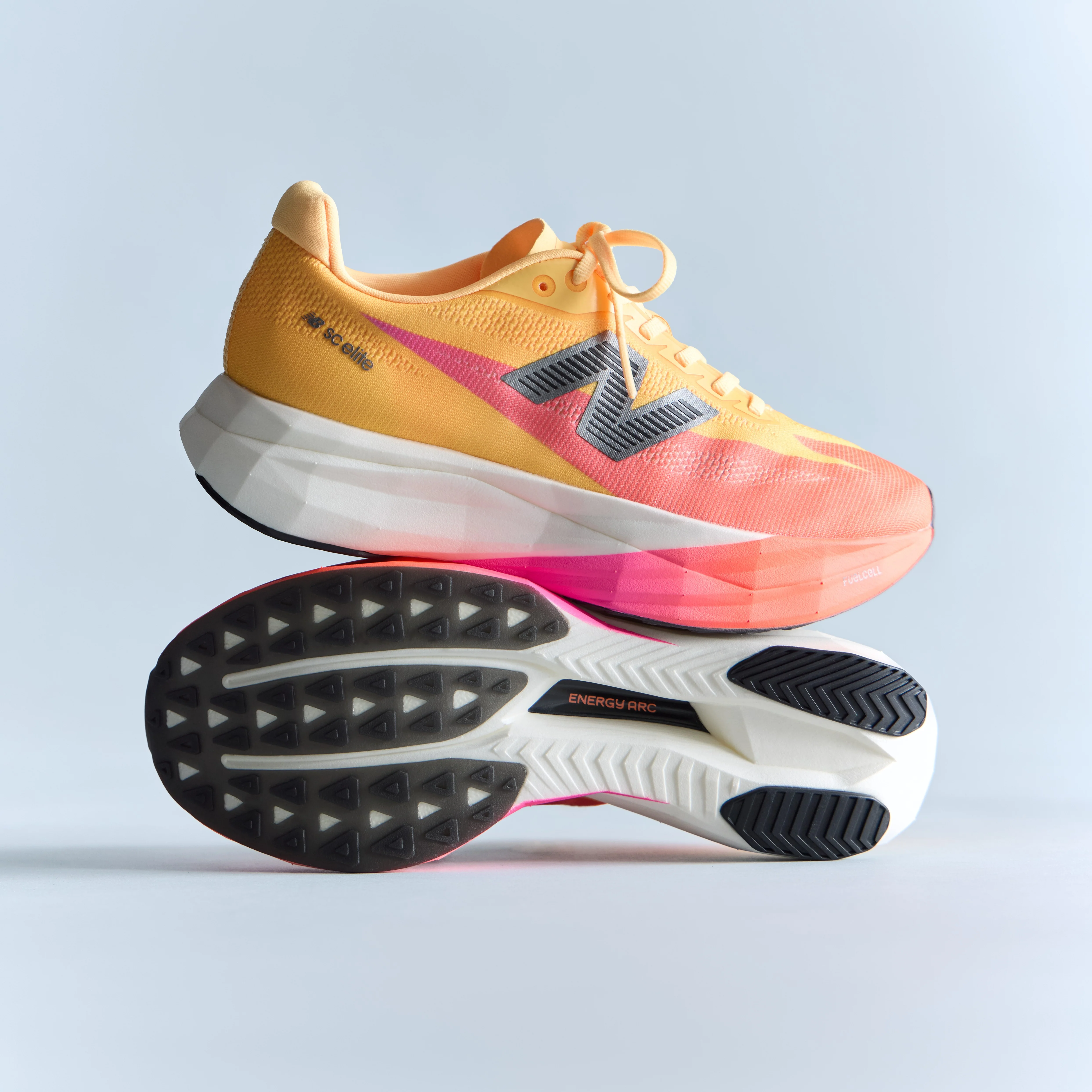 New Balance FuelCell SuperComp Elite v5 | Tangerine Heat / White Peach / Pink Heat | Mens - Ekiden Sports