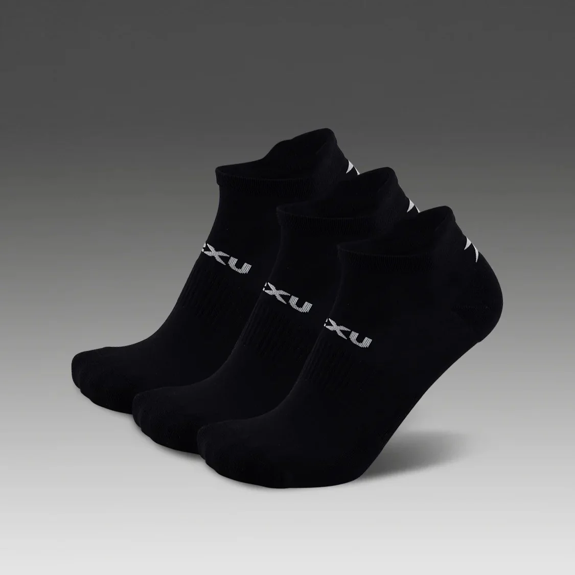 2XU Ankle Sock 3 Pack | Black / White - Ekiden Sports