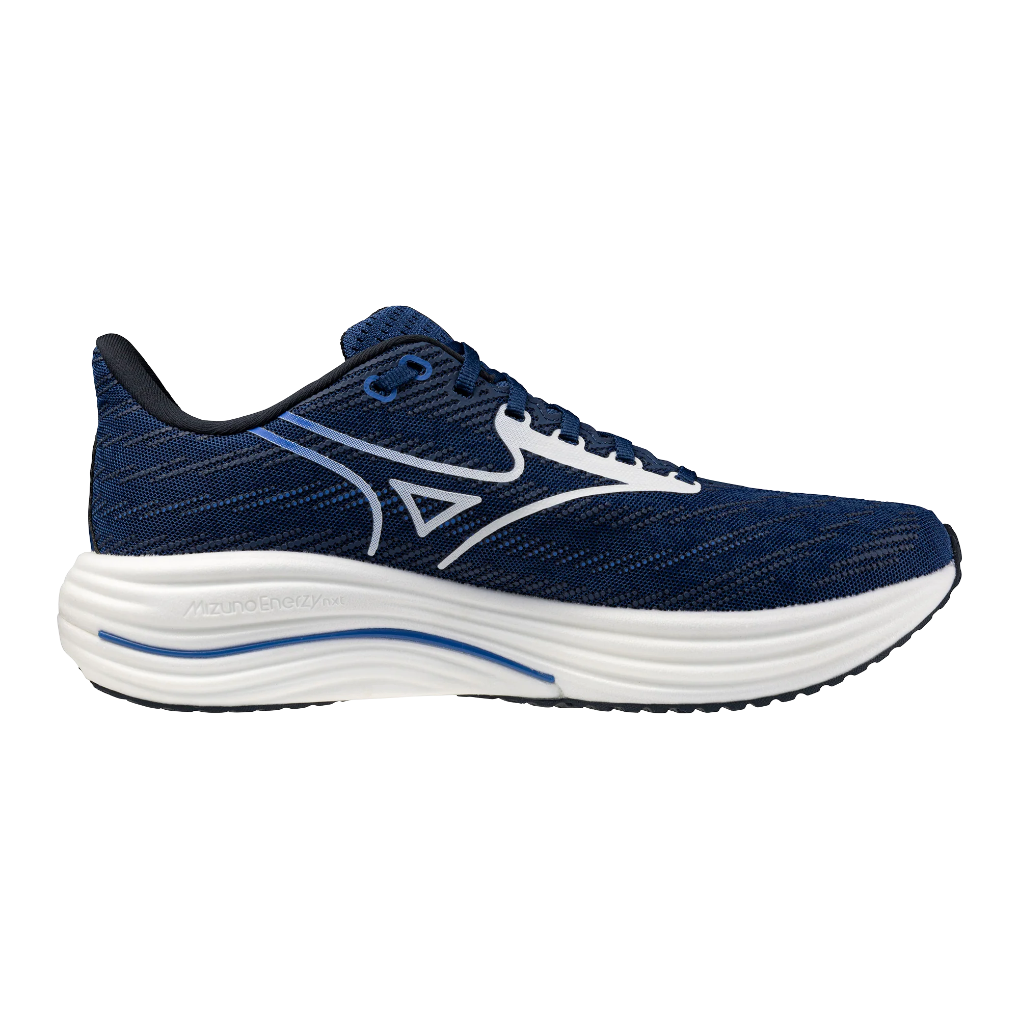 Mizuno Wave Rider 29 | Estate Blue / White / Lightning Yellow | Mens - Ekiden Sports