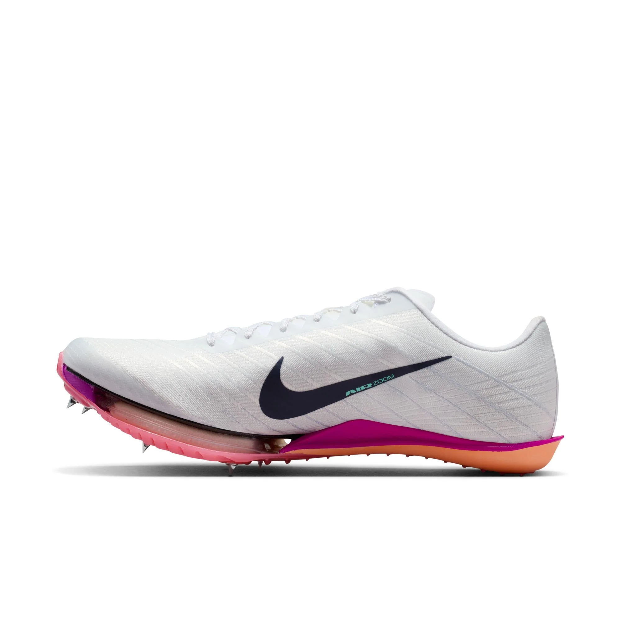Nike Maxfly 2 Spikes | White / Bright Crimson / Hyper Turquoise / Obsidian | Unisex - Ekiden Sports