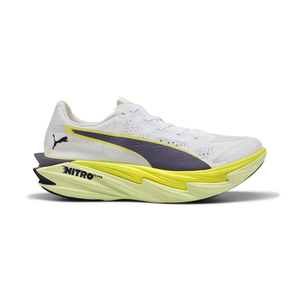 Puma Deviate NITRO Elite 4 | PUMA White / Apple Spritz / Lux Lime | Womens - Ekiden Sports