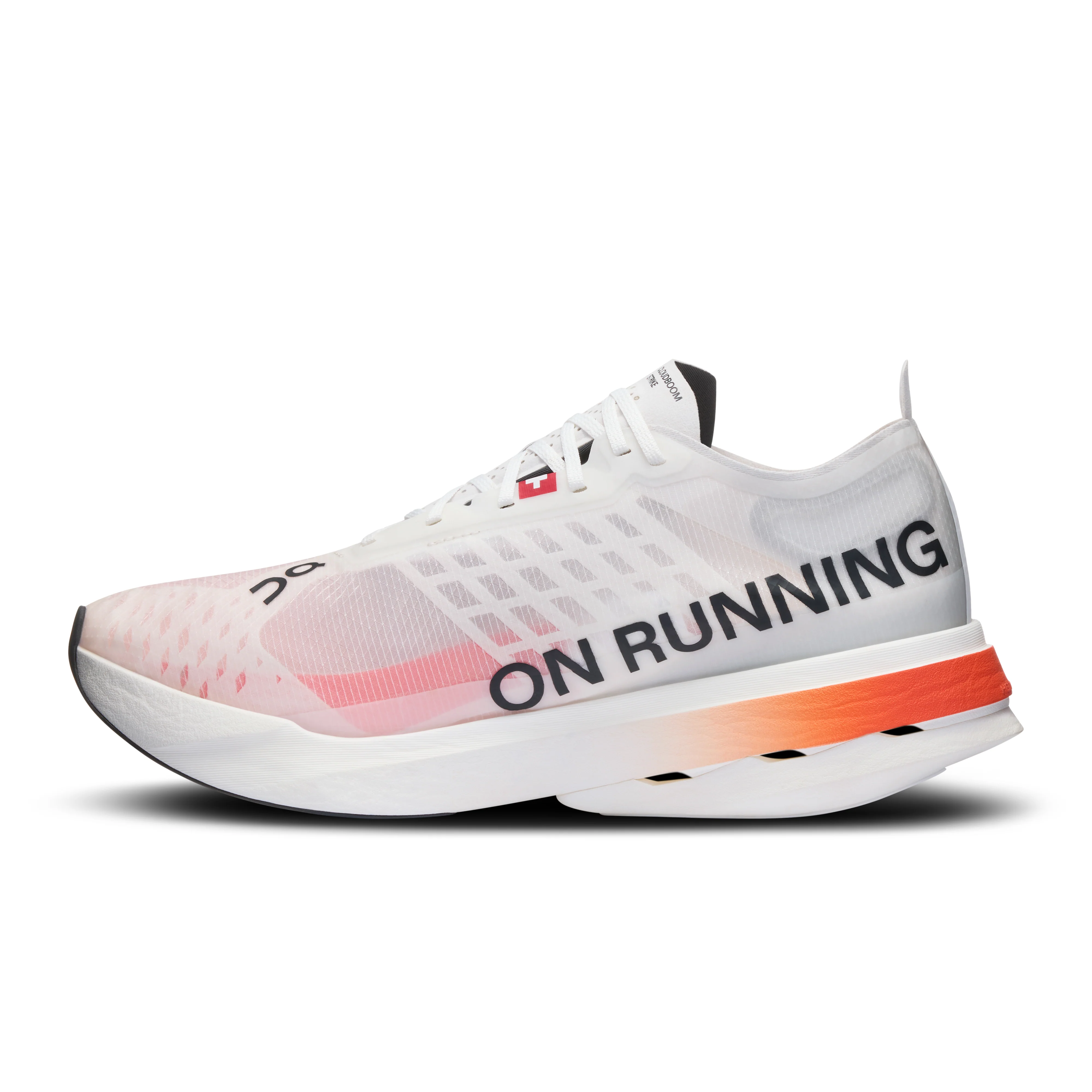 On Cloudboom Strike | White / Black | Mens - Ekiden Sports