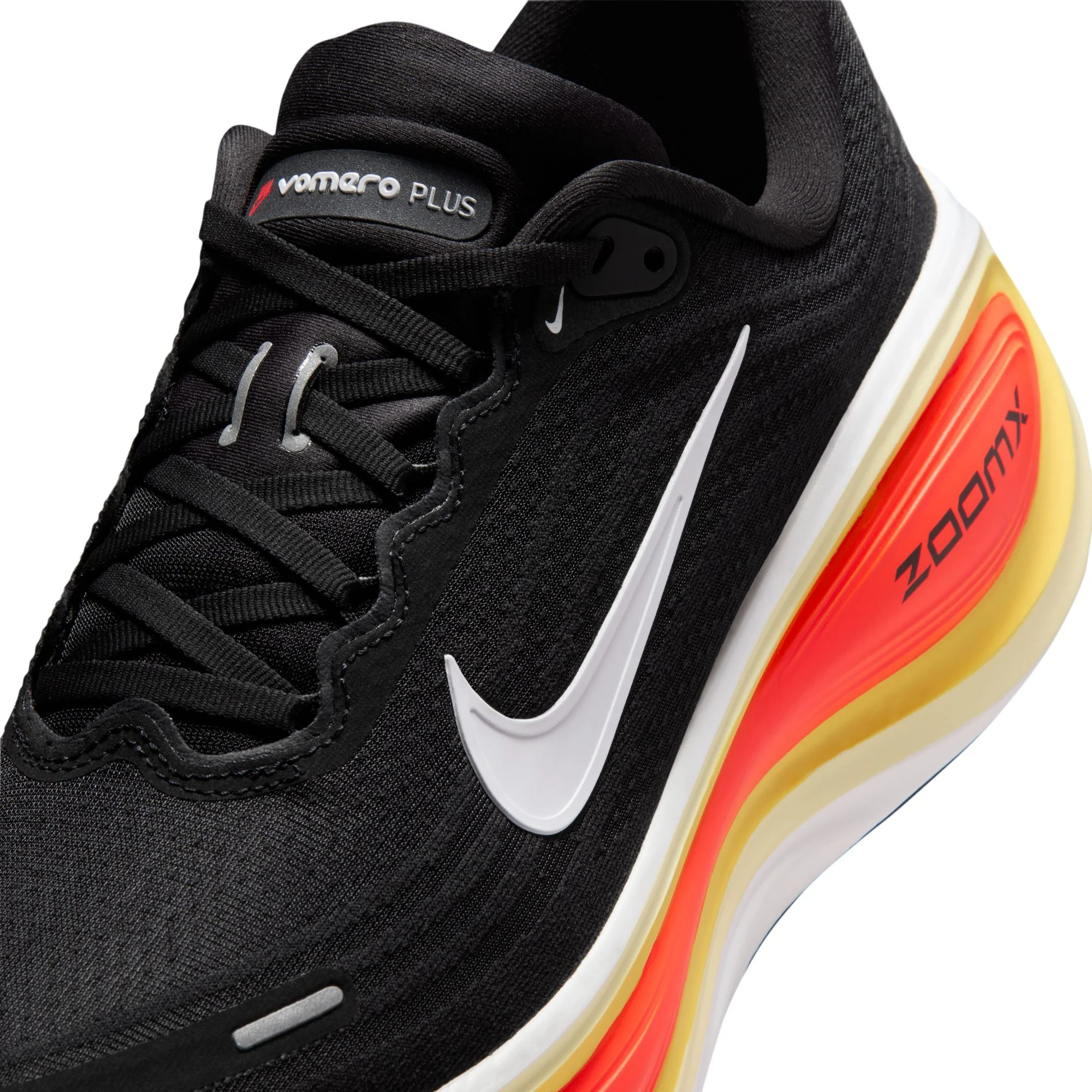 Nike Vomero Plus | Black / Bright Crimson / Sail / White | Mens - Ekiden Sports