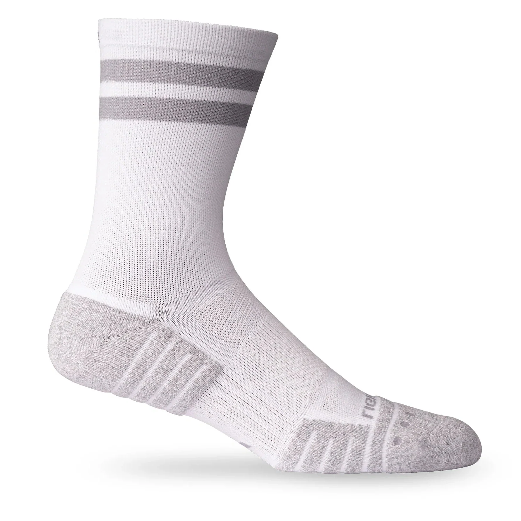 Lightfeet Performance Socks | Midweight | Half Crew | 2 Stripes White - Ekiden Sports