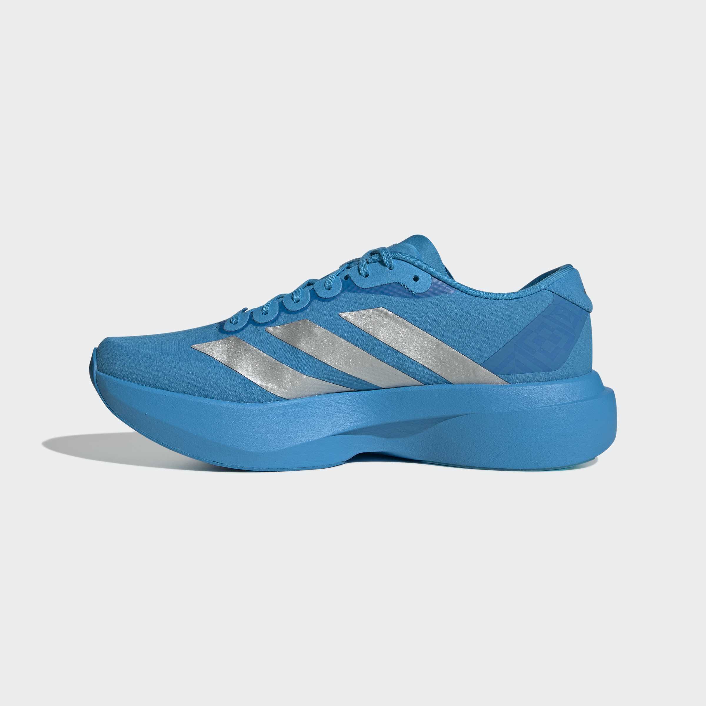 adidas Adizero Evo SL Woven | Solar Blue / Silver Metallic / Lucid Red | Mens - Ekiden Sports