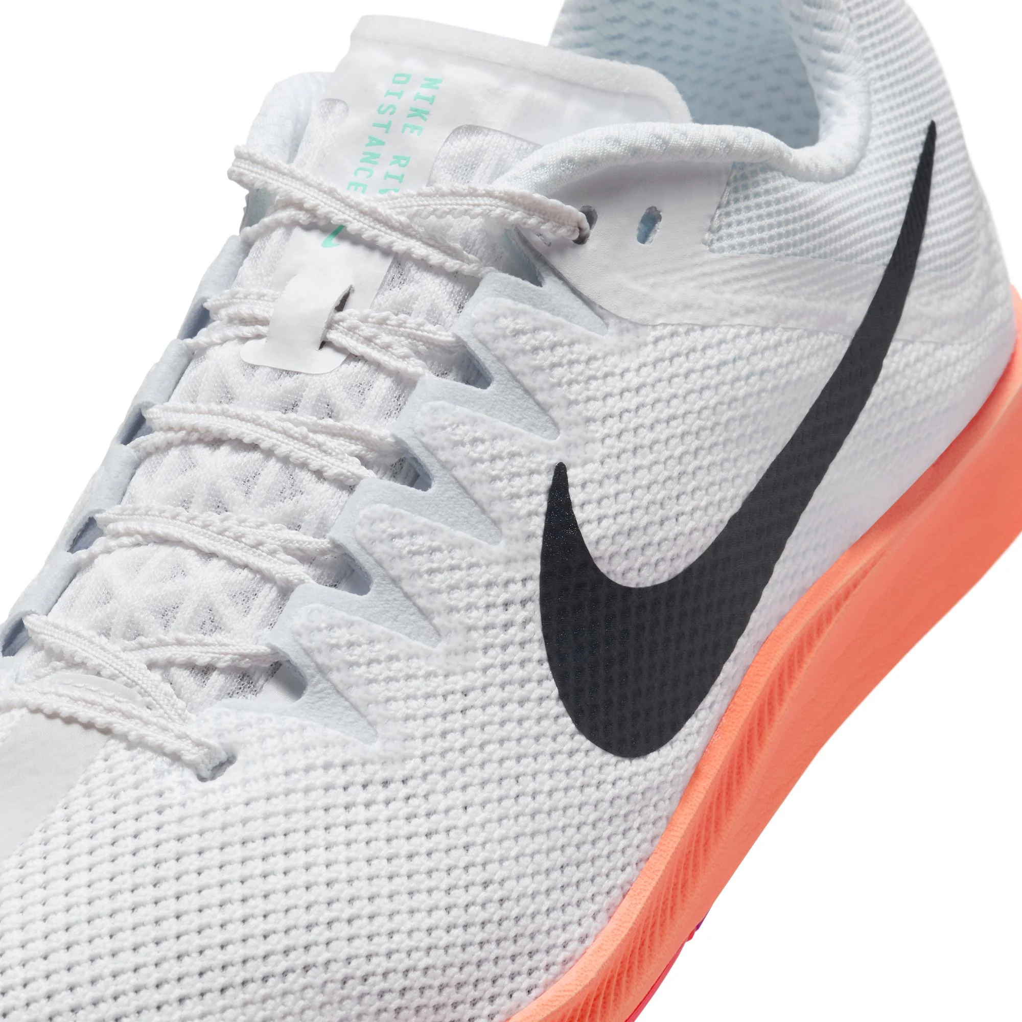 Nike Zoom Rival Distance Spikes | White / Obsidian / Bright Crimson / Hyper Turquoise | Unisex - Ekiden Sports