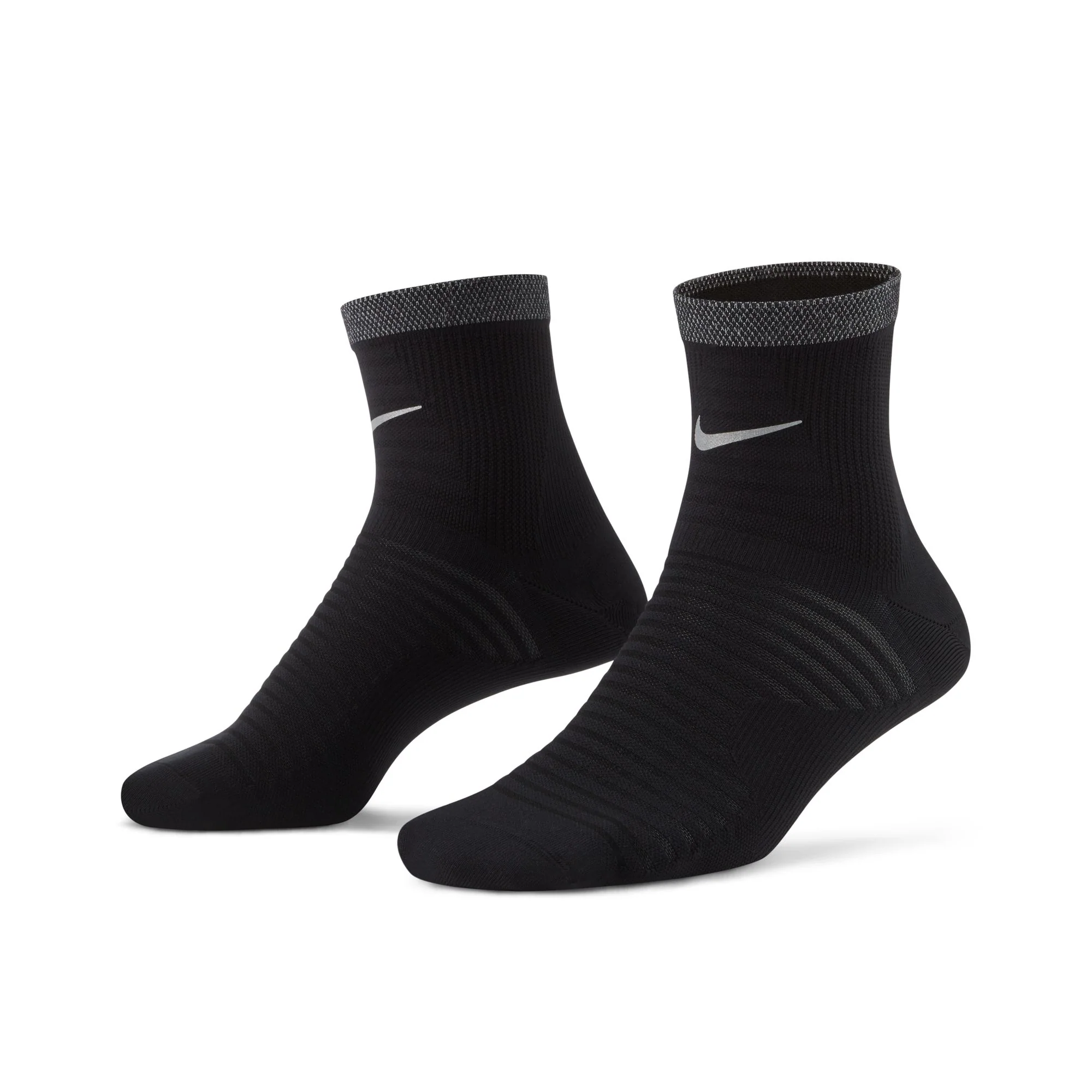 Nike Spark Lightweight Sock | Ankle Length | Black / Reflective Silver - Ekiden Sports