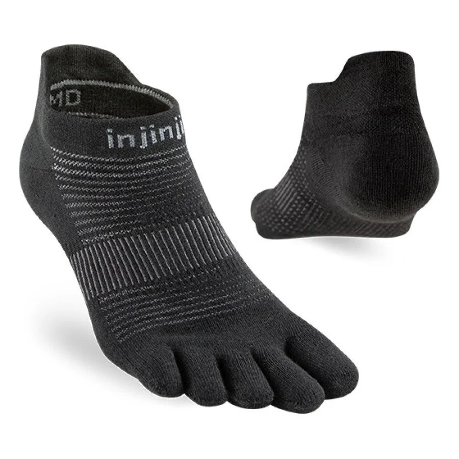 Injinji Run Sock | Lightweight | No Show | Black - Ekiden Sports