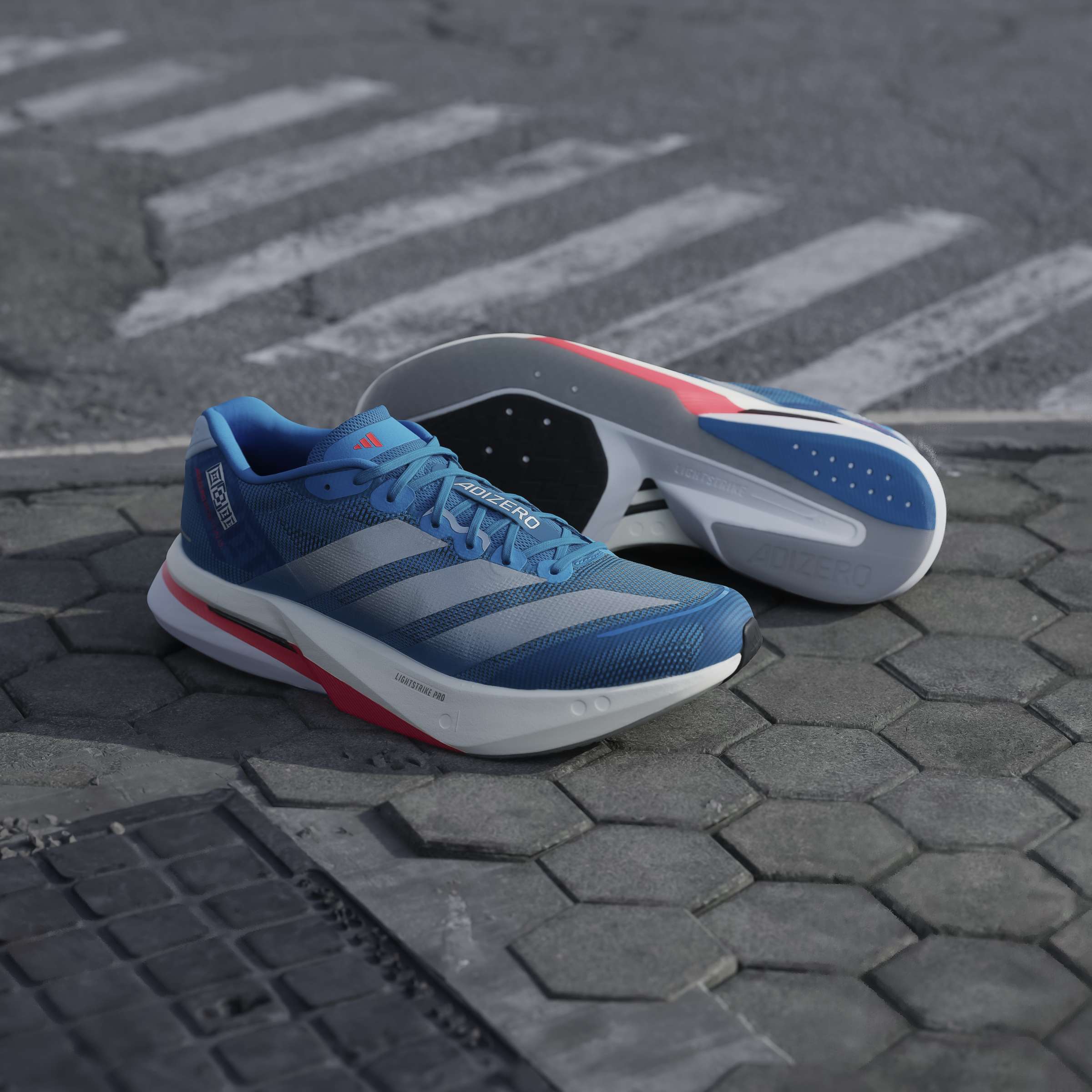 adidas Boston 13 | Solar Blue / Silver Metallic / Dark Solar Blue | Mens - Ekiden Sports
