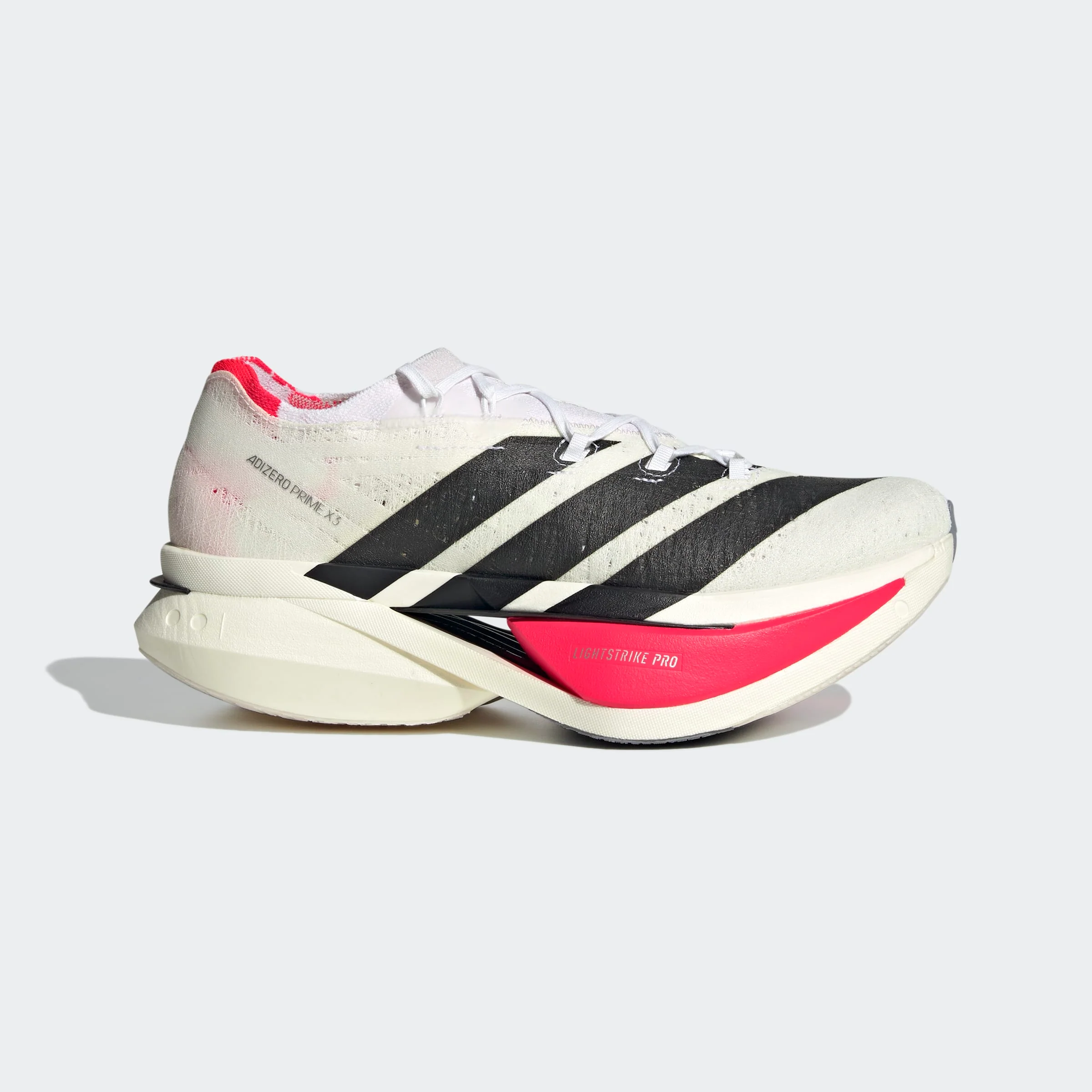 adidas Adizero Prime X3 Strung | Footwear White / Core Black / Lucid Red | Unisex - Ekiden Sports