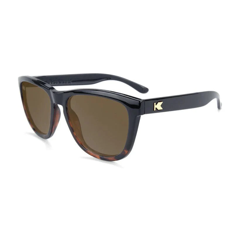 Knockaround Sunglasses | Premiums | Glossy Black and Tortoise Shell Fade / Amber - Ekiden Sports