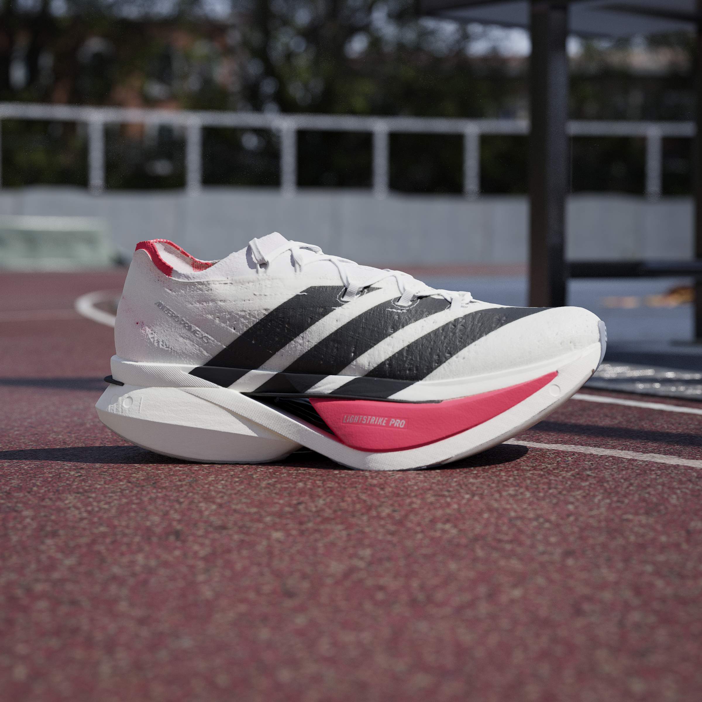 adidas Adizero Prime X3 Strung | Footwear White / Core Black / Lucid Red | Unisex - Ekiden Sports