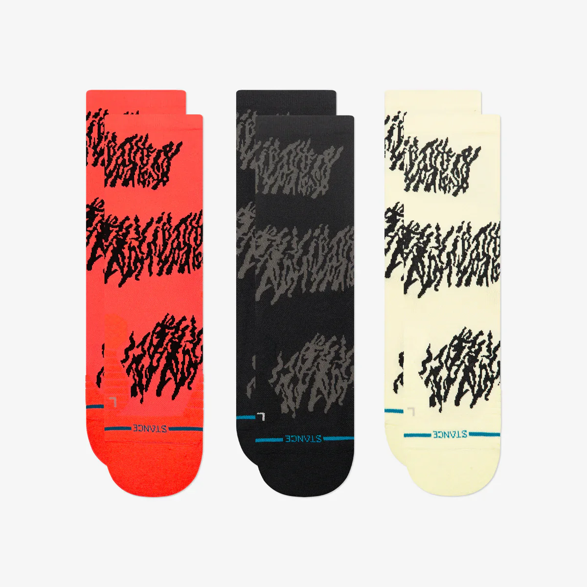 Stance Run Light Crew | Light Cushion | Crew Length | Glacier 3 Pack - Ekiden Sports