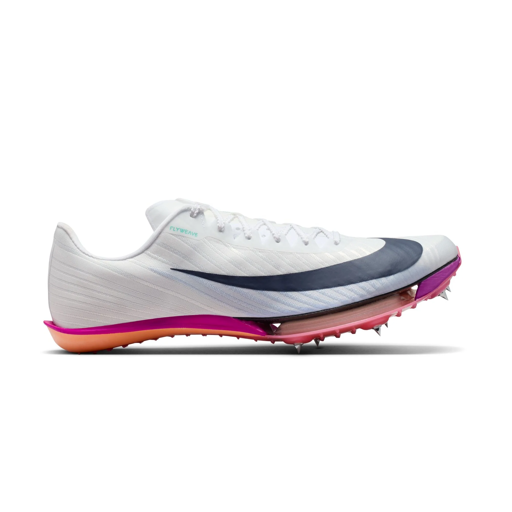 Nike Maxfly 2 Spikes | White / Bright Crimson / Hyper Turquoise / Obsidian | Unisex - Ekiden Sports