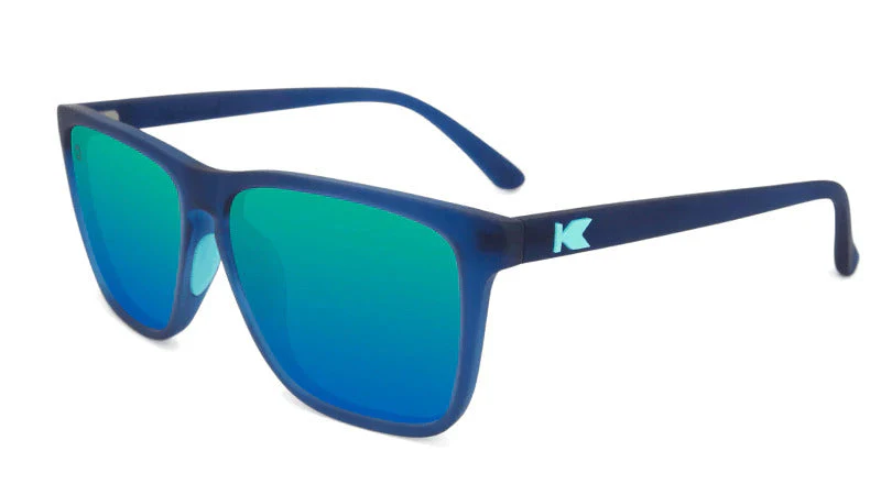 Knockaround Sunglasses | Fast Lanes Sport | Rubberized Navy / Mint - Ekiden Sports