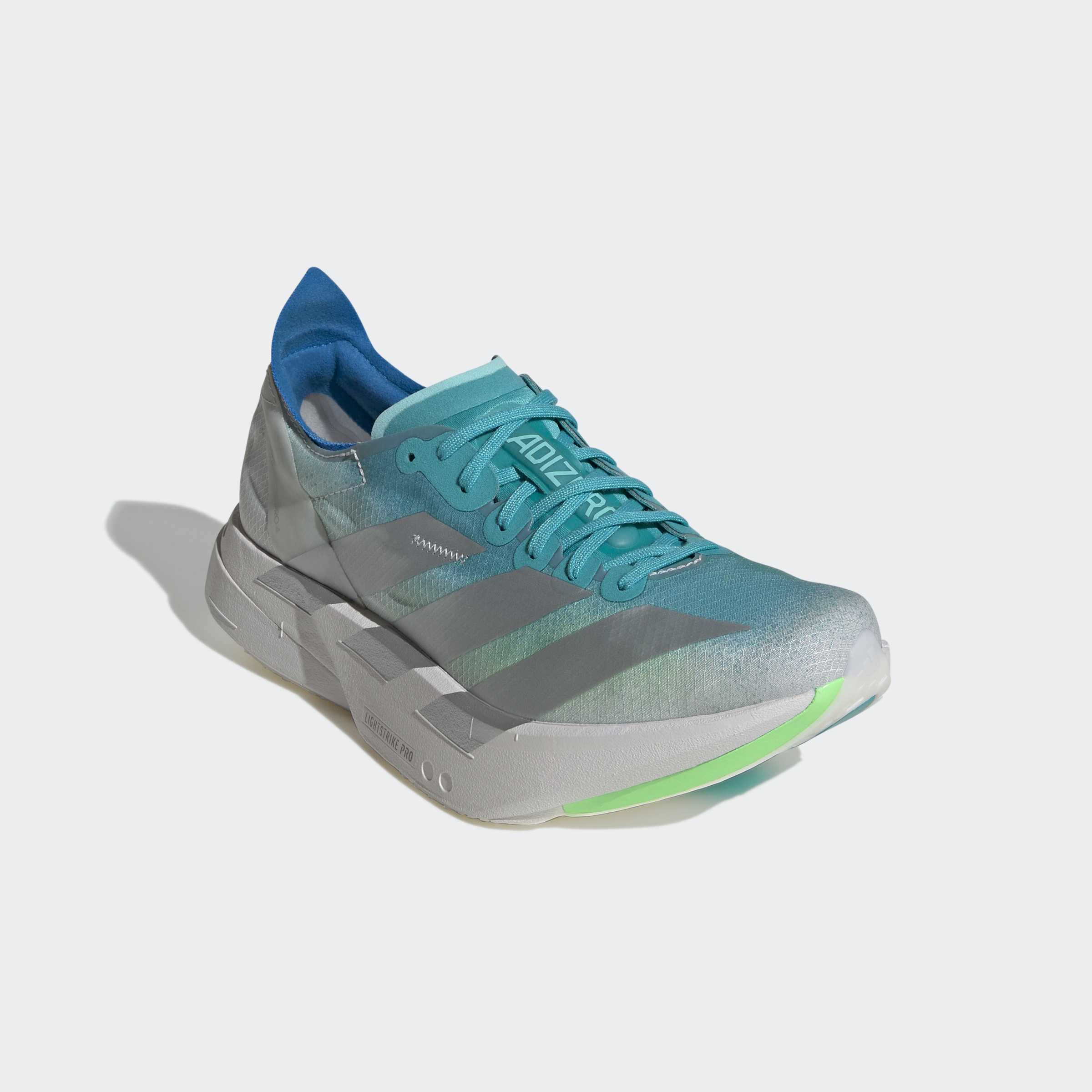 adidas Adizero Adios Pro 4 | Hi-Res Aqua / Matte Silver / Grey One | Womens - Ekiden Sports