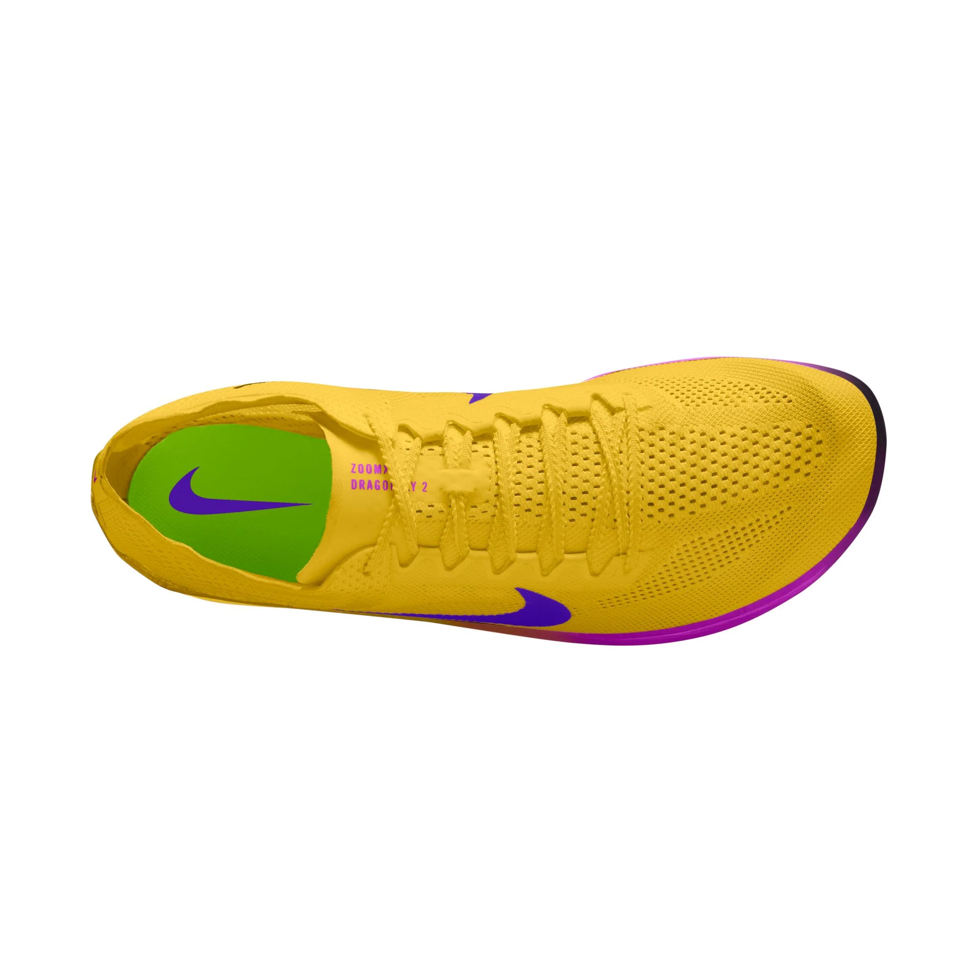 Nike Dragonfly 2 Long Distance Spikes | Citron Pulse / Indigo Burst / Vivid Purple | Unisex - Ekiden Sports