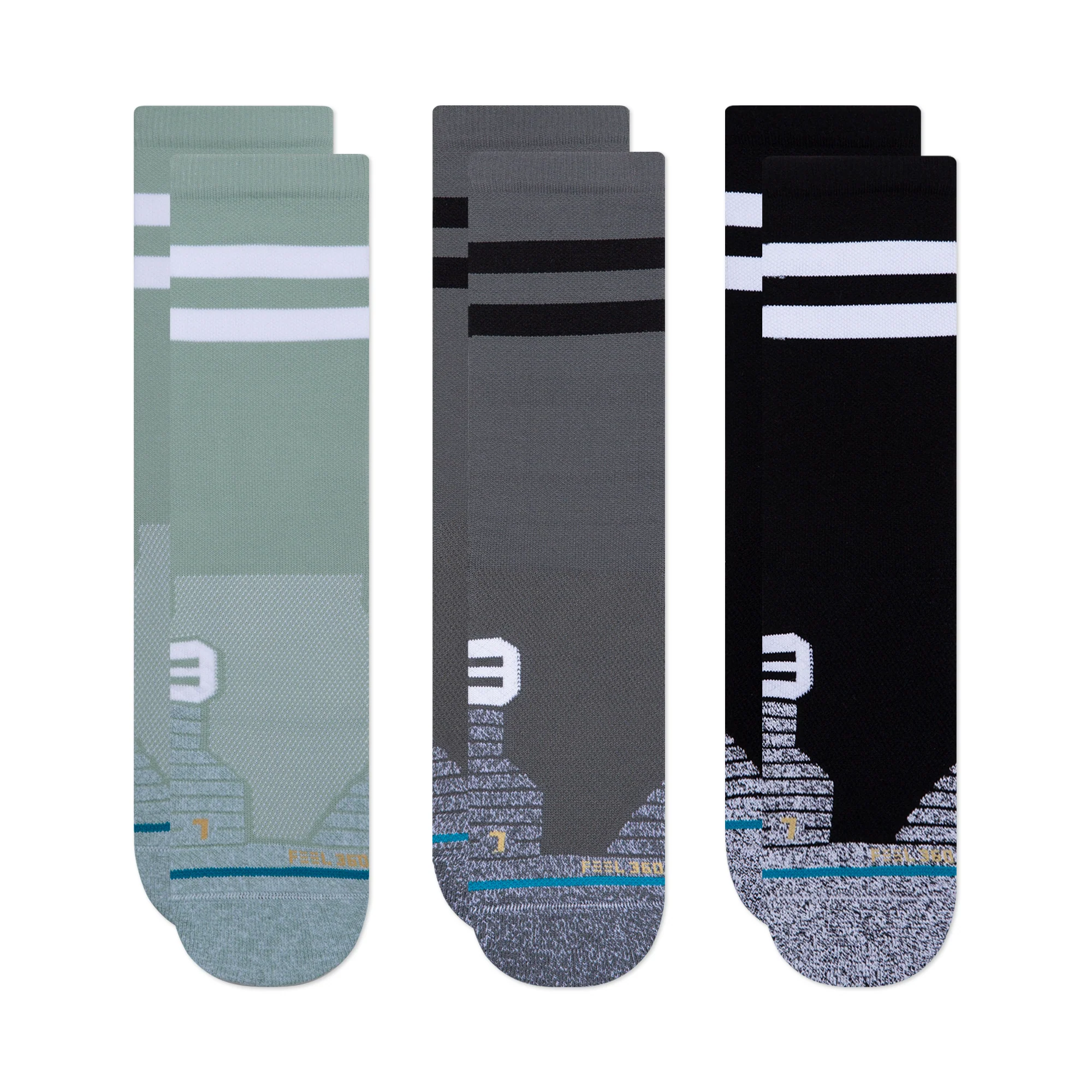 Stance Franchise Crew | Medium Cushion | Crew Length | Multi 3 Pack - Ekiden Sports