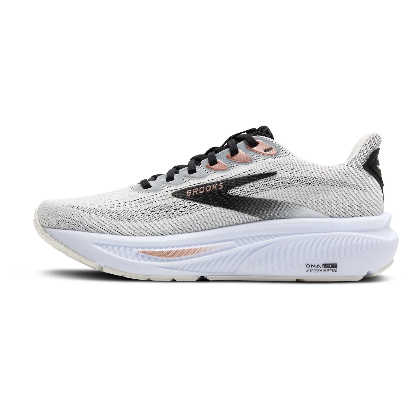 Brooks Ghost 17 | White / Black / Rose Gold | Womens - Ekiden Sports