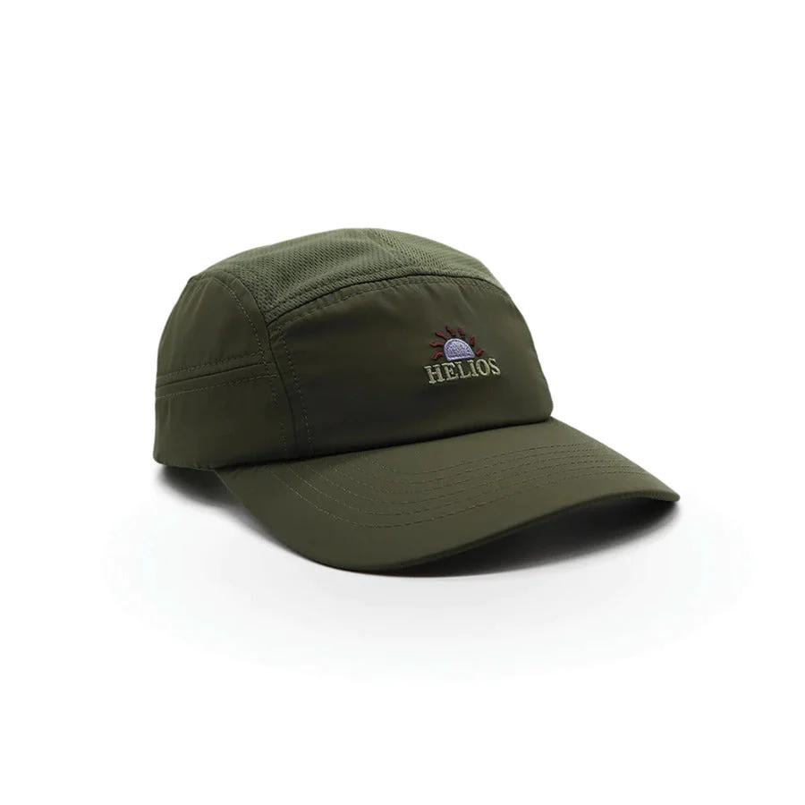 Helios Ultralight 7 Panel Running Cap | Firm Brim | Olive - Ekiden Sports
