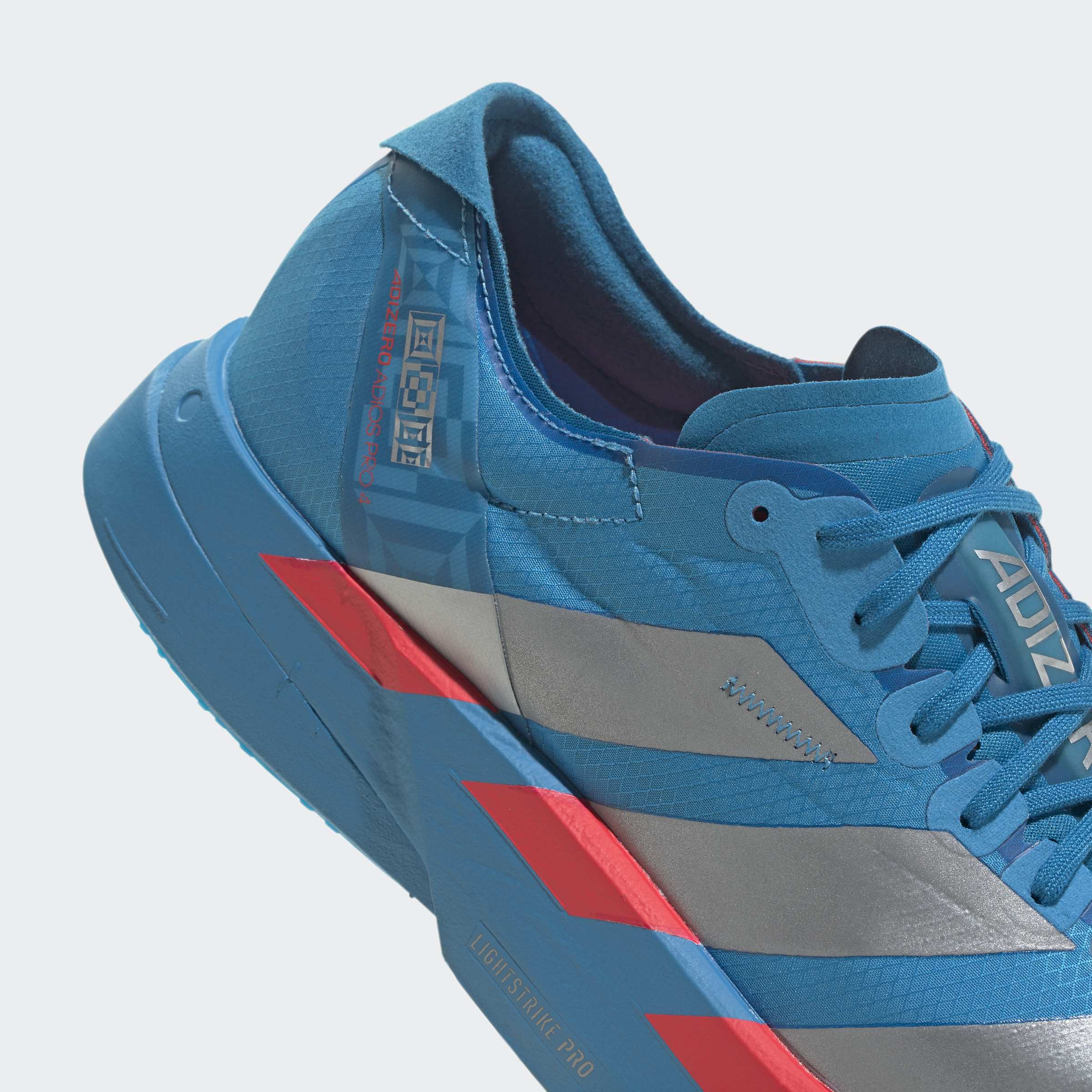 adidas Adizero Adios Pro 4 | Solar Blue / Silver Metallic / Lucid Red | Mens - Ekiden Sports