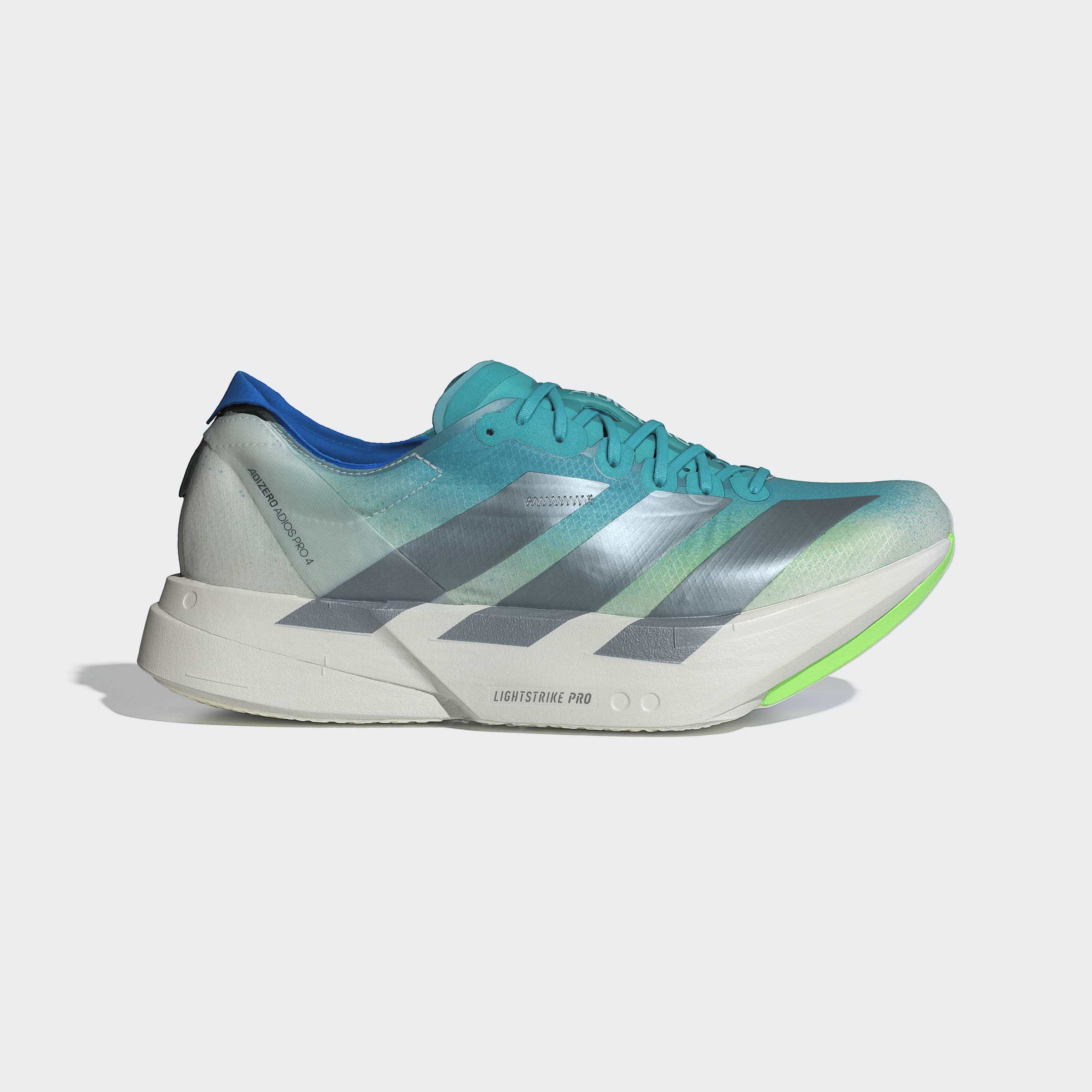 adidas Adizero Adios Pro 4 | Hi-Res Aqua / Iron Metallic / Grey One | Mens - Ekiden Sports
